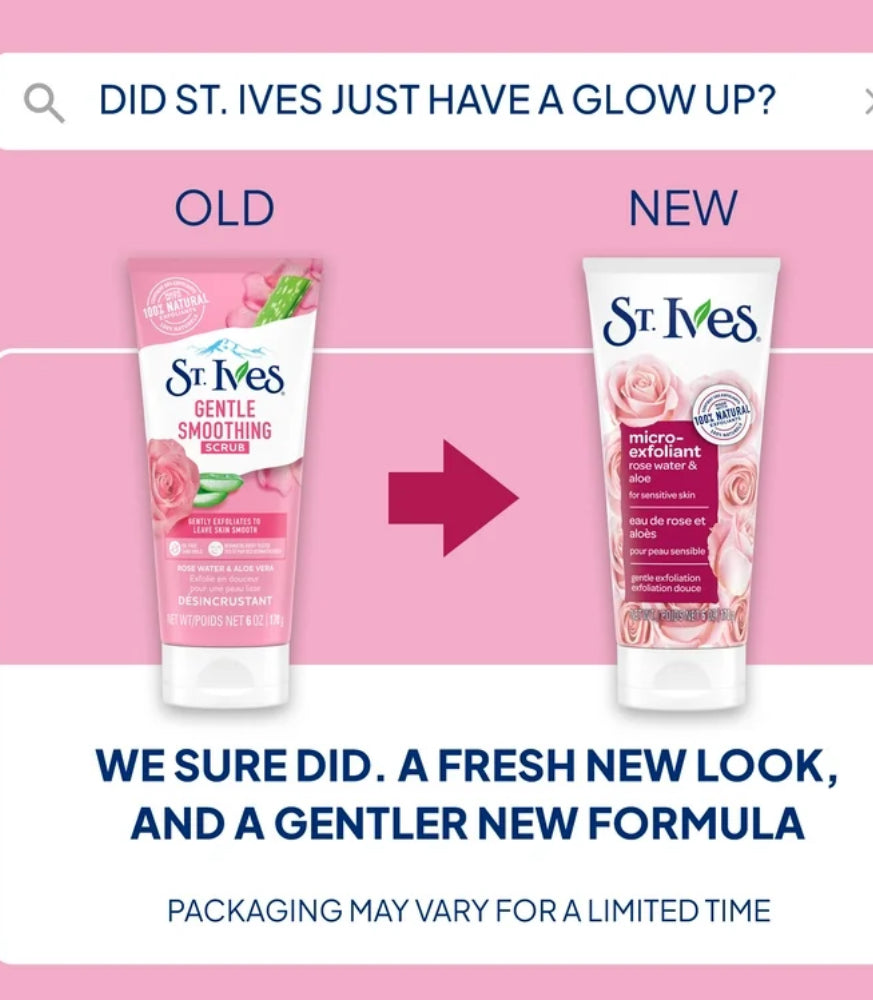 St. Ives Micro Face Exfoliant Rose Water & Aloe Facial Exfoliator for Sensitive Skin 6 oz