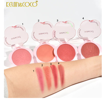 Keulin & Coco blush palette with swatches on a arm
