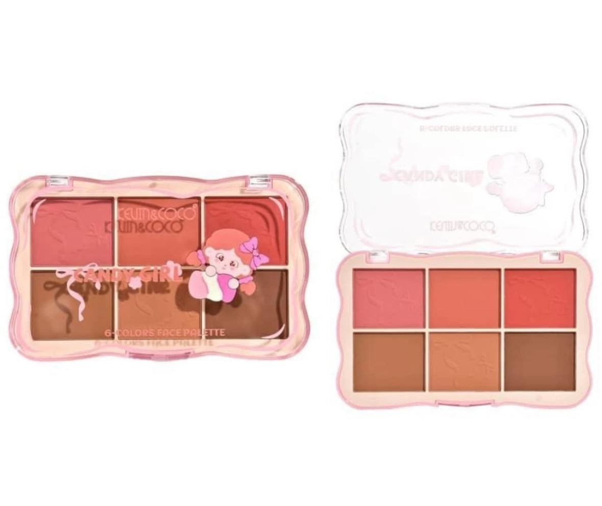 Kevin & Coco 6-Color Face Palette (Blush & Contour)