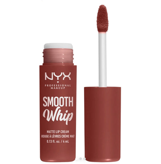 NYX Smooth Whip Matte Lip Cream with applicator on a white background